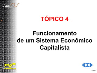 TÓPICO 4
Funcionamento
de um Sistema Econômico
Capitalista
27/60
 