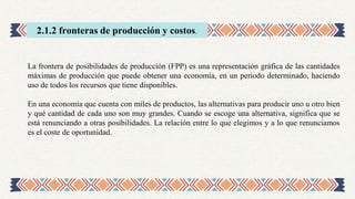2.1.2 fronteras de producción y costos.
La frontera de posibilidades de producción (FPP) es una representación gráfica de ...