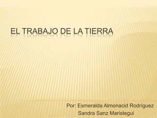 EL TRABAJO DE LA TIERRA




            Por: Esmeralda Almonacid Rodríguez
                 Sandra Sanz Maristegui
 