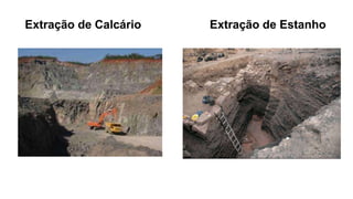 Extração de Calcário Extração de Estanho
 
