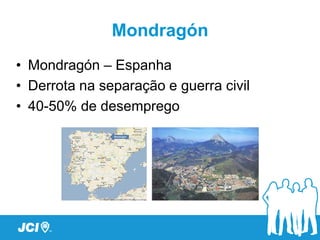 Mondragón
• Mondragón – Espanha
• Derrota na separação e guerra civil
• 40-50% de desemprego
 