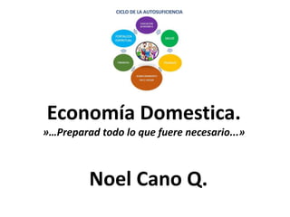 Economía Domestica.
»…Preparad todo lo que fuere necesario...»
Noel Cano Q.
 