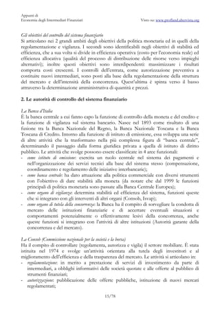 Appunti di
Economia degli Intermediari Finanziari                         Visto su: www.profland.altervista.org


Gli obie...