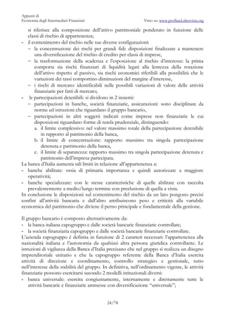 Appunti di
Economia degli Intermediari Finanziari                         Visto su: www.profland.altervista.org

   si rif...