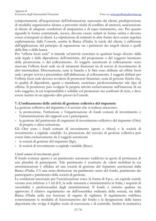 Appunti di
Economia degli Intermediari Finanziari                          Visto su: www.profland.altervista.org

comporta...