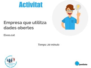Empresa que utilitza
dades obertes
Eixos.cat
Temps: 20 minuts
Activitat
 