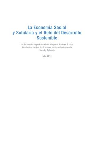 Economia social y solidaria, desarrollo sostenible | PDF