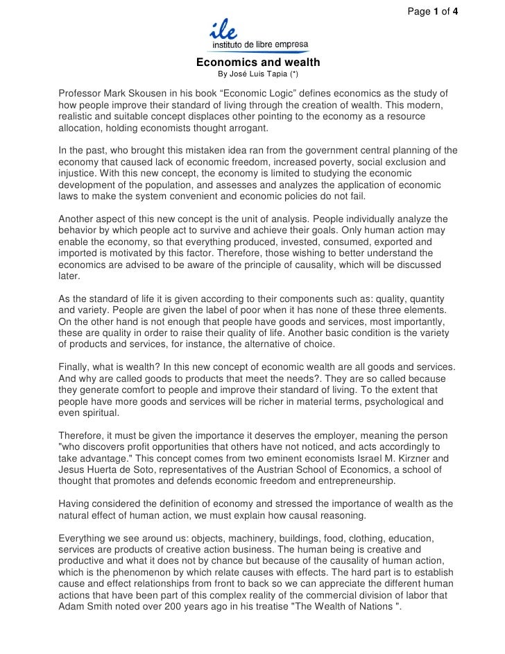 Economics And Wealth