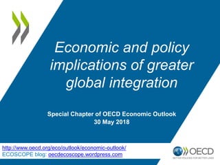 Special Chapter of OECD Economic Outlook
30 May 2018
Economic and policy
implications of greater
global integration
http://www.oecd.org/eco/outlook/economic-outlook/
ECOSCOPE blog: oecdecoscope.wordpress.com
 
