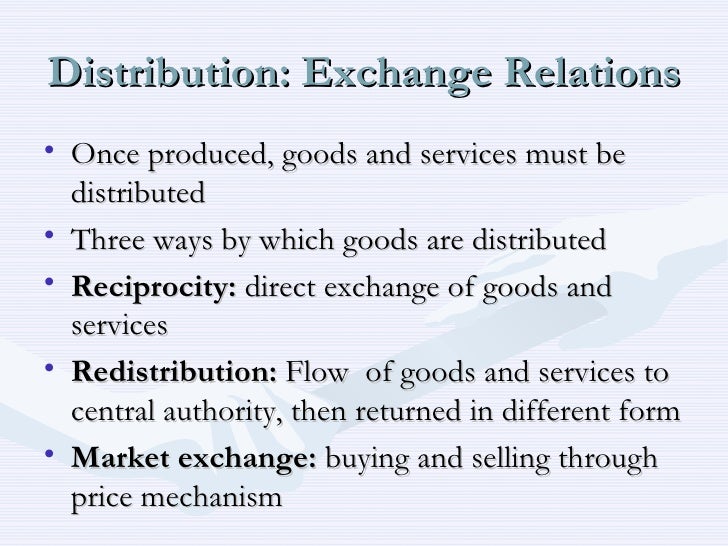 Economic Anthropology Systems of Exchange