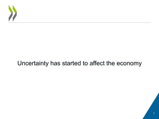 Uncertainty has started to affect the economy
7
 