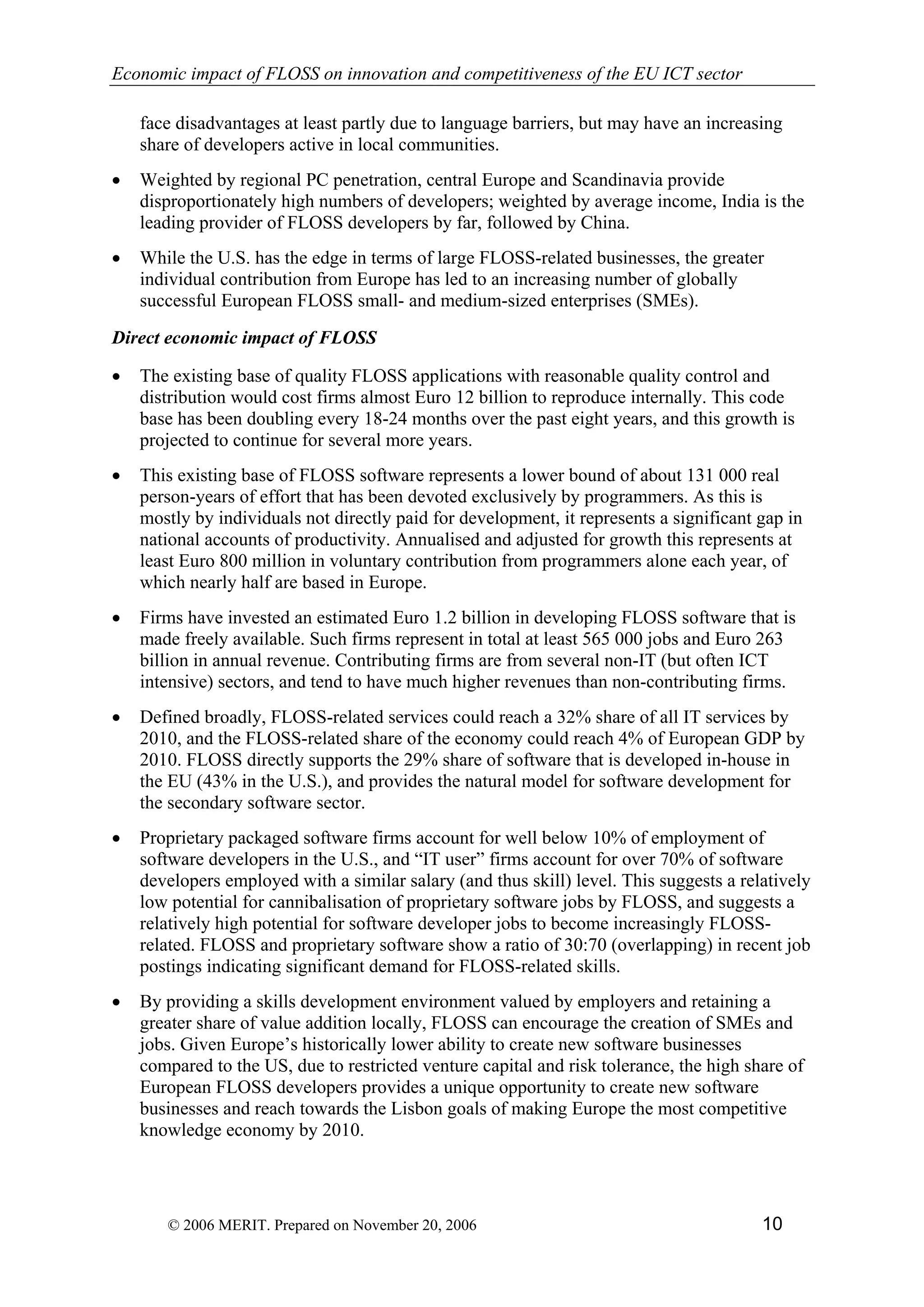 Economic impact of open source software  on innovation and the competitiveness of the  Information and Communication Technologies  (ICT) sector in the EU