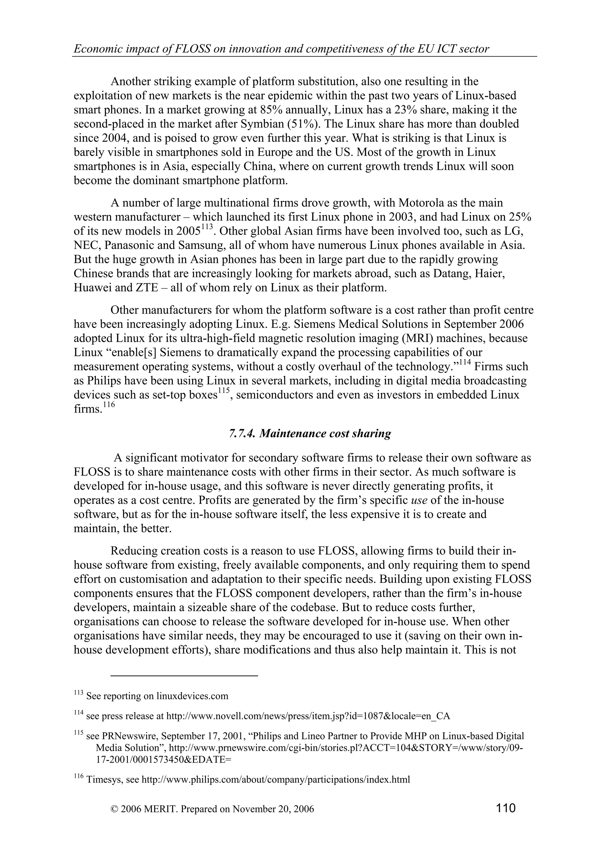 Economic impact of open source software  on innovation and the competitiveness of the  Information and Communication Technologies  (ICT) sector in the EU