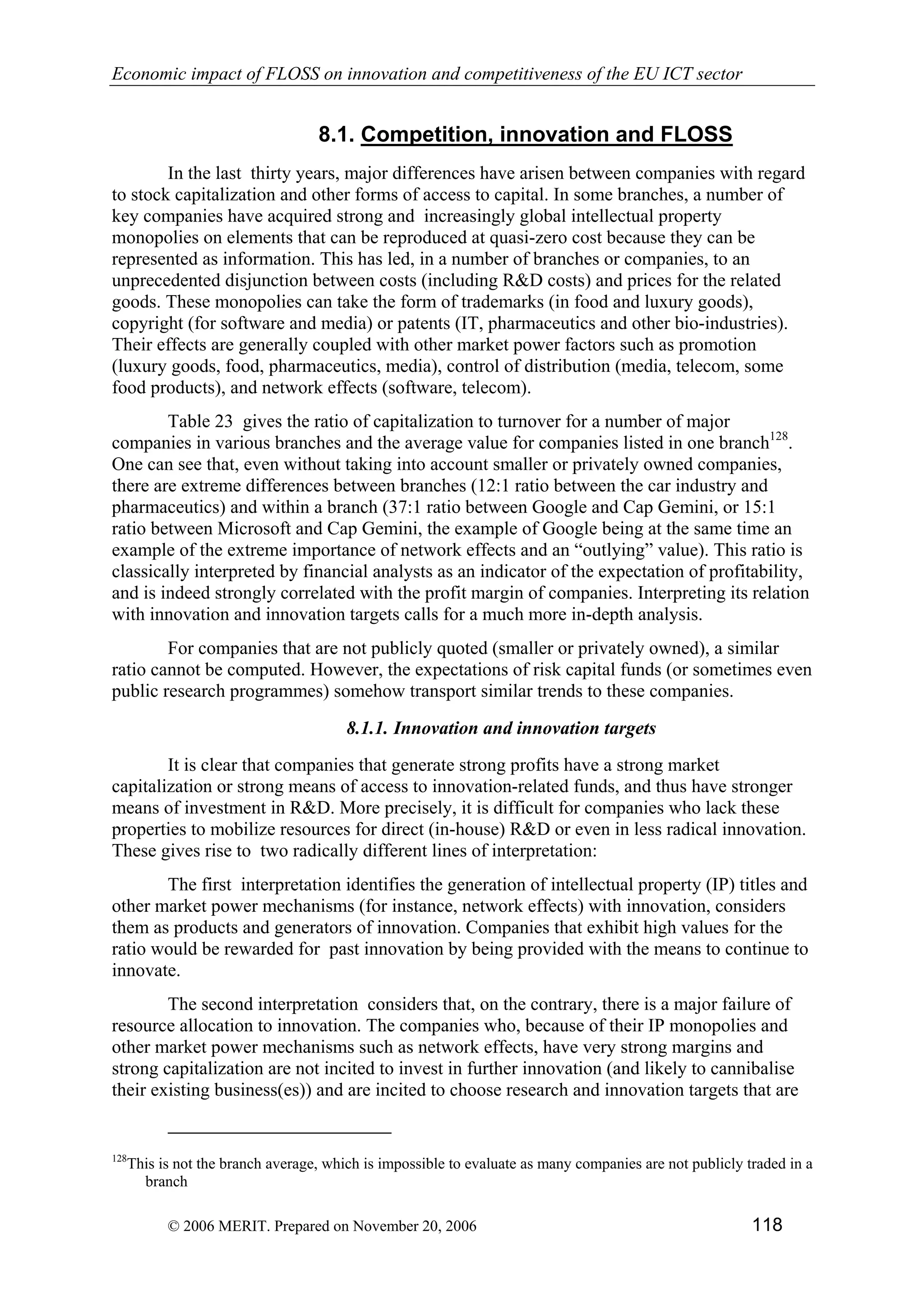 Economic impact of open source software  on innovation and the competitiveness of the  Information and Communication Technologies  (ICT) sector in the EU