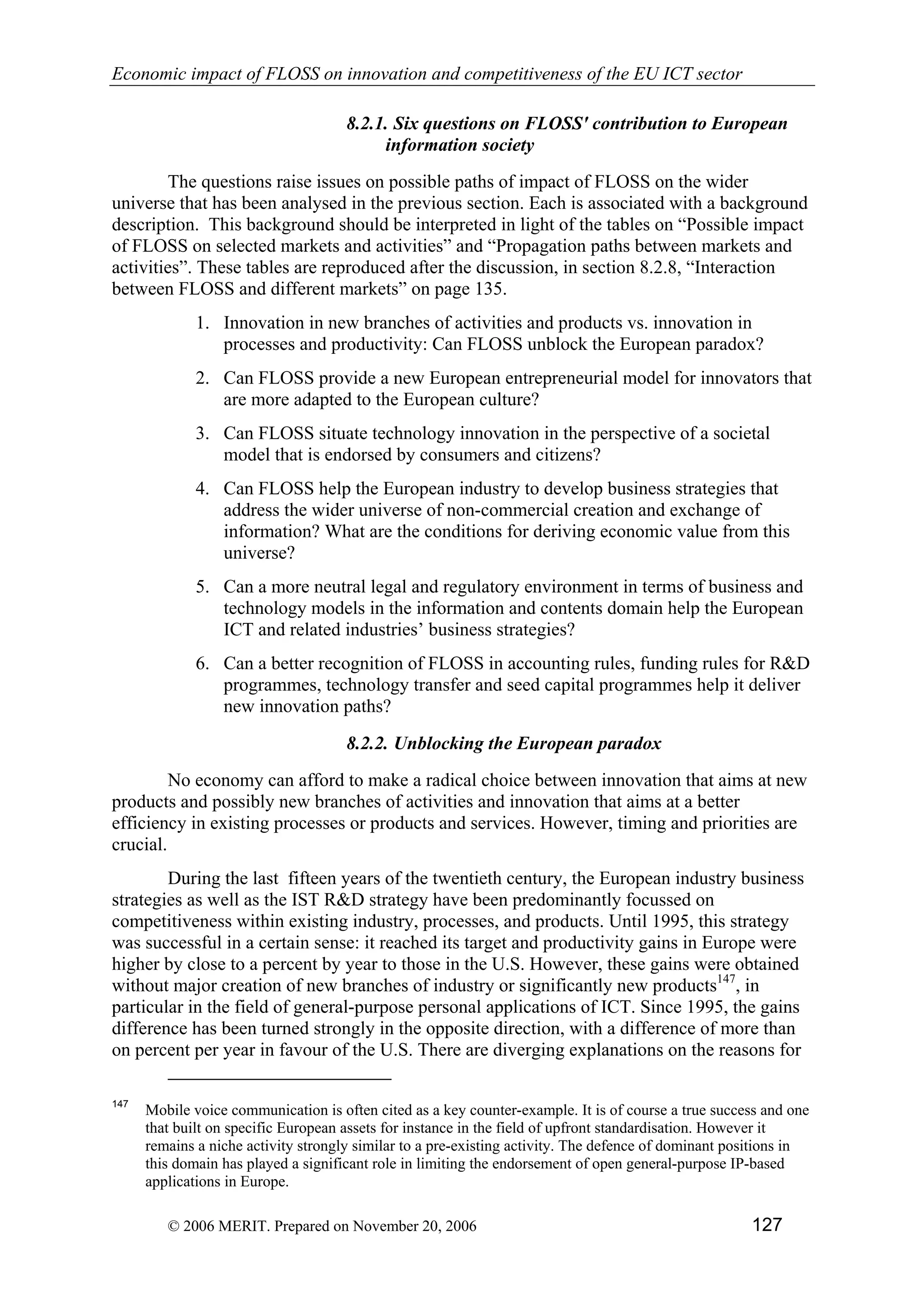 Economic impact of open source software  on innovation and the competitiveness of the  Information and Communication Technologies  (ICT) sector in the EU