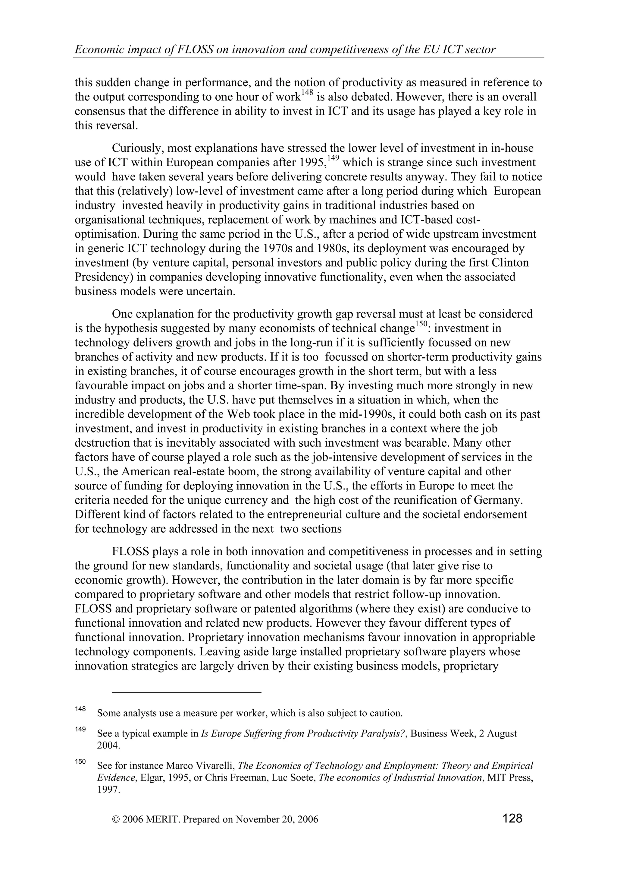 Economic impact of open source software  on innovation and the competitiveness of the  Information and Communication Technologies  (ICT) sector in the EU