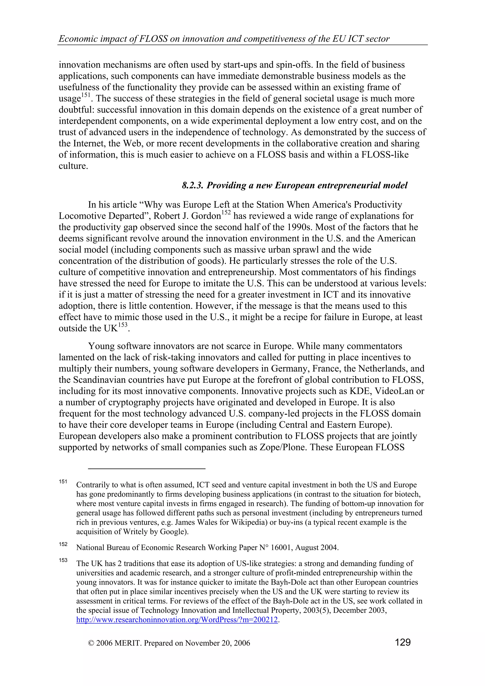 Economic impact of open source software  on innovation and the competitiveness of the  Information and Communication Technologies  (ICT) sector in the EU