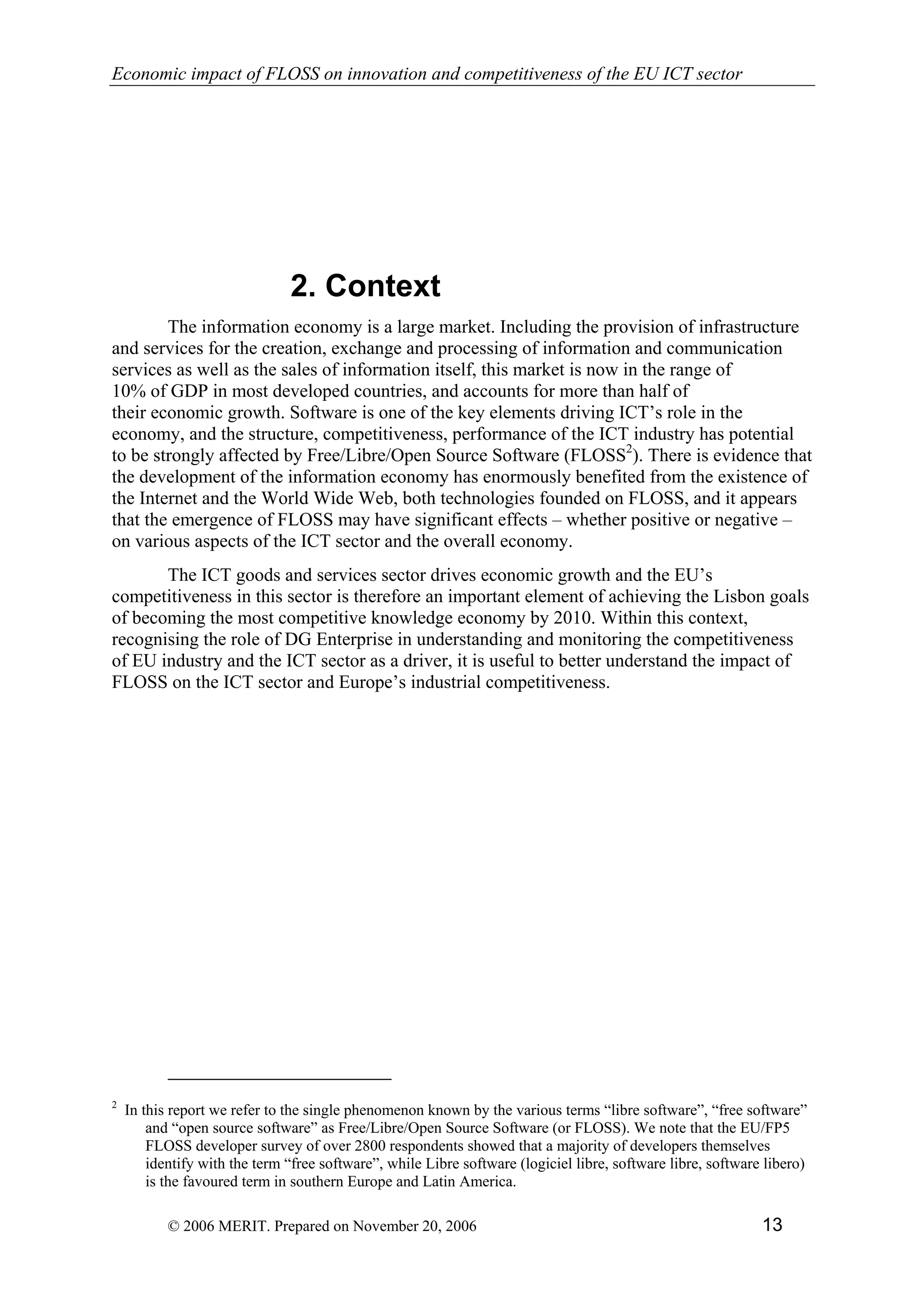 Economic impact of open source software  on innovation and the competitiveness of the  Information and Communication Technologies  (ICT) sector in the EU