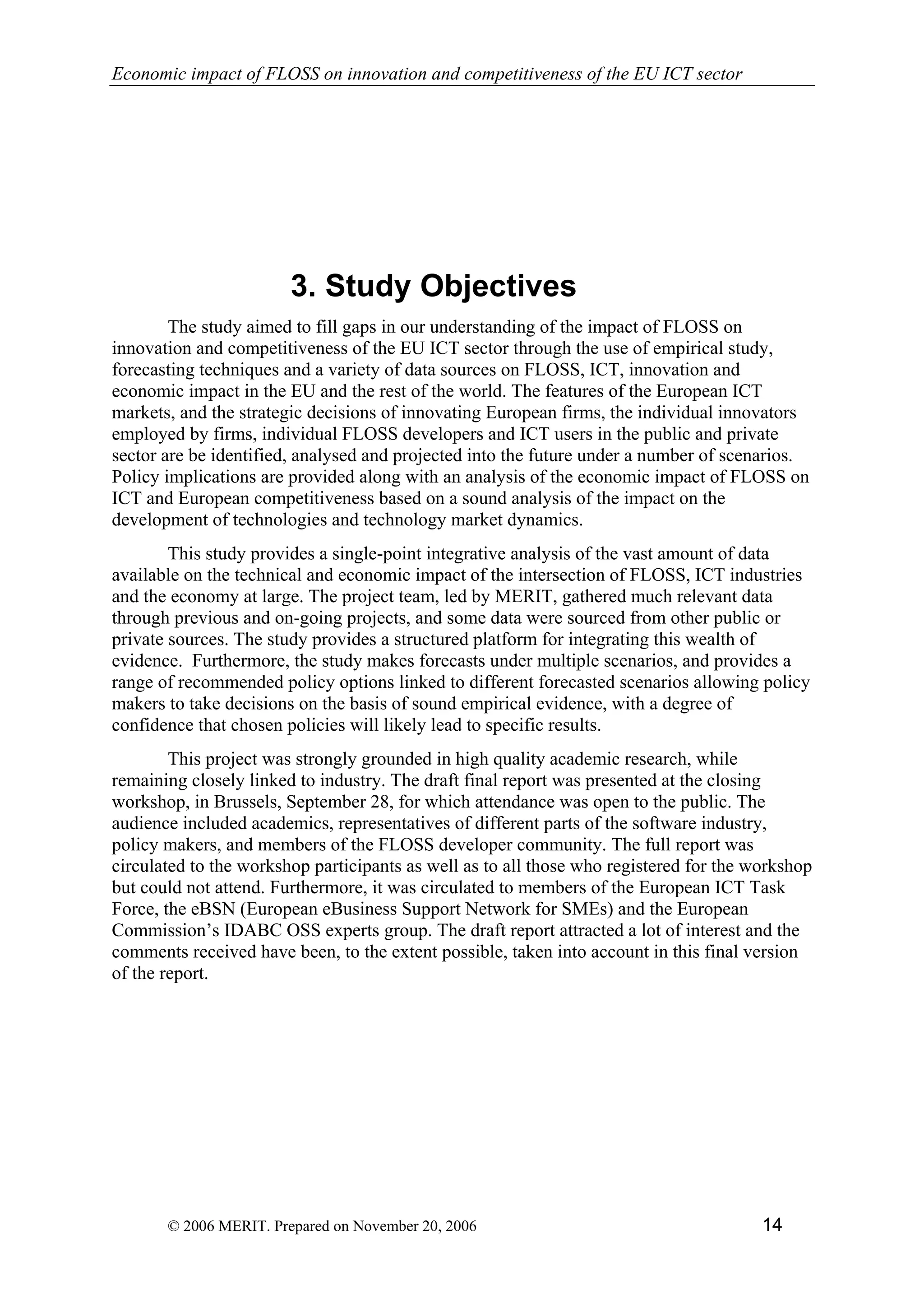 Economic impact of open source software  on innovation and the competitiveness of the  Information and Communication Technologies  (ICT) sector in the EU