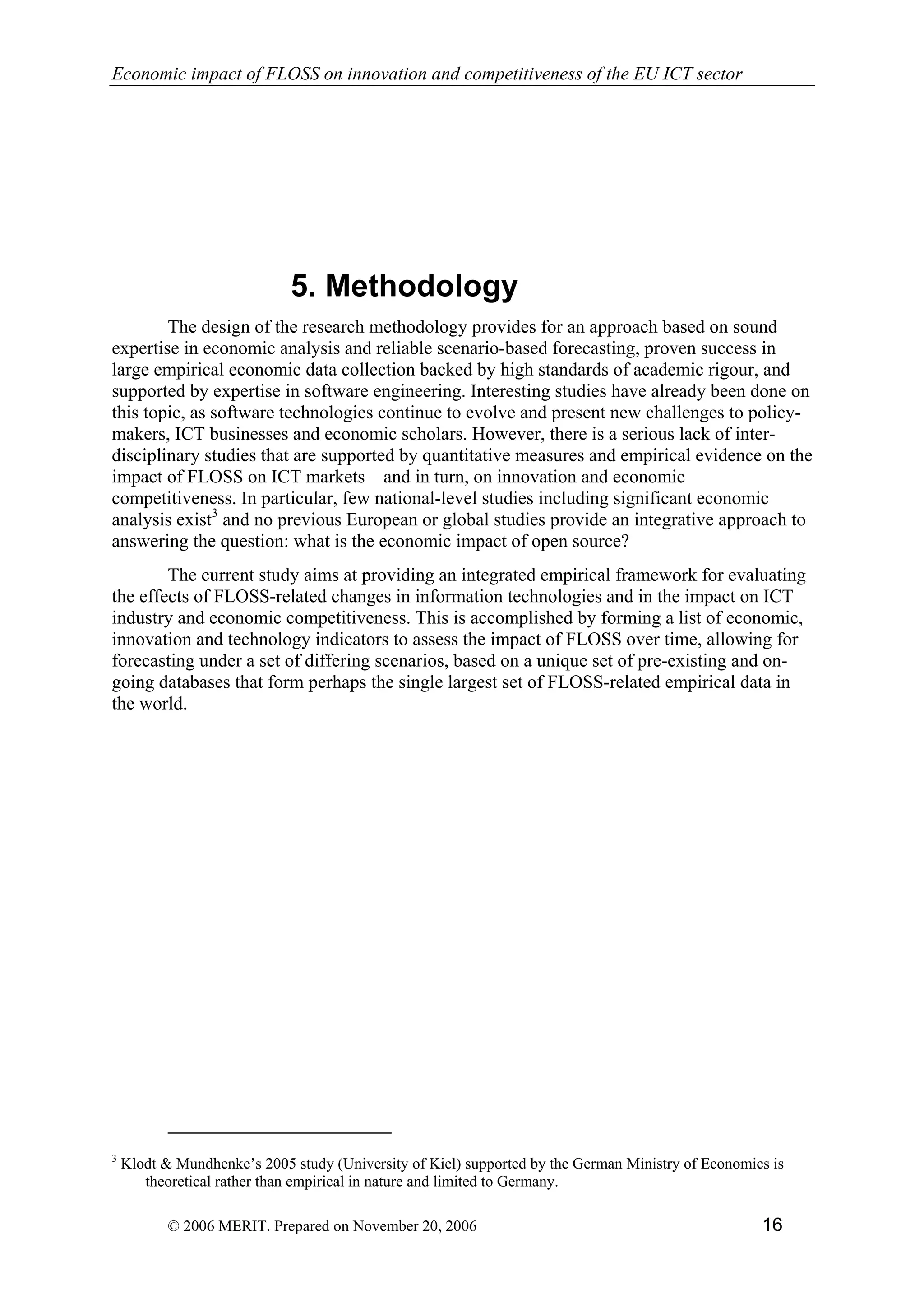Economic impact of open source software  on innovation and the competitiveness of the  Information and Communication Technologies  (ICT) sector in the EU