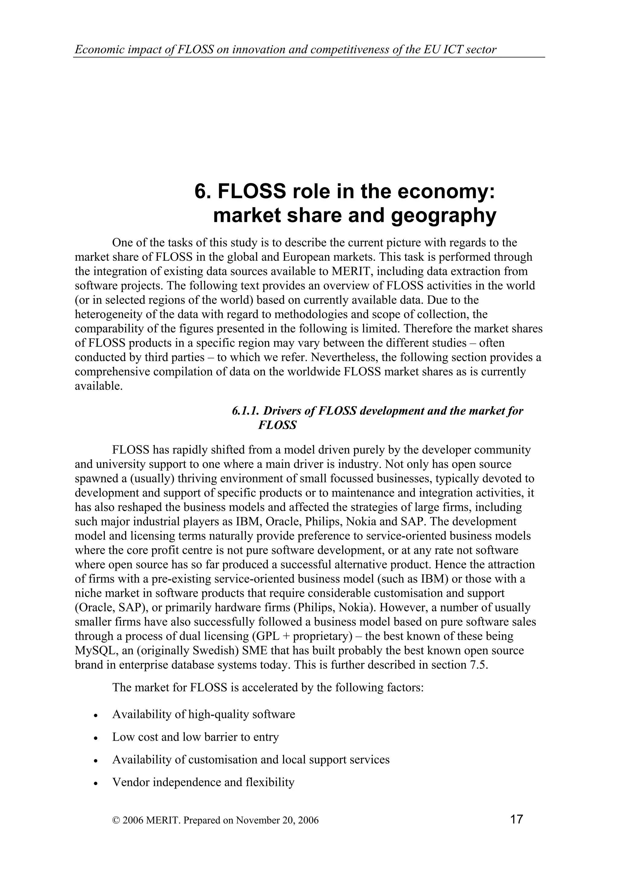 Economic impact of open source software  on innovation and the competitiveness of the  Information and Communication Technologies  (ICT) sector in the EU
