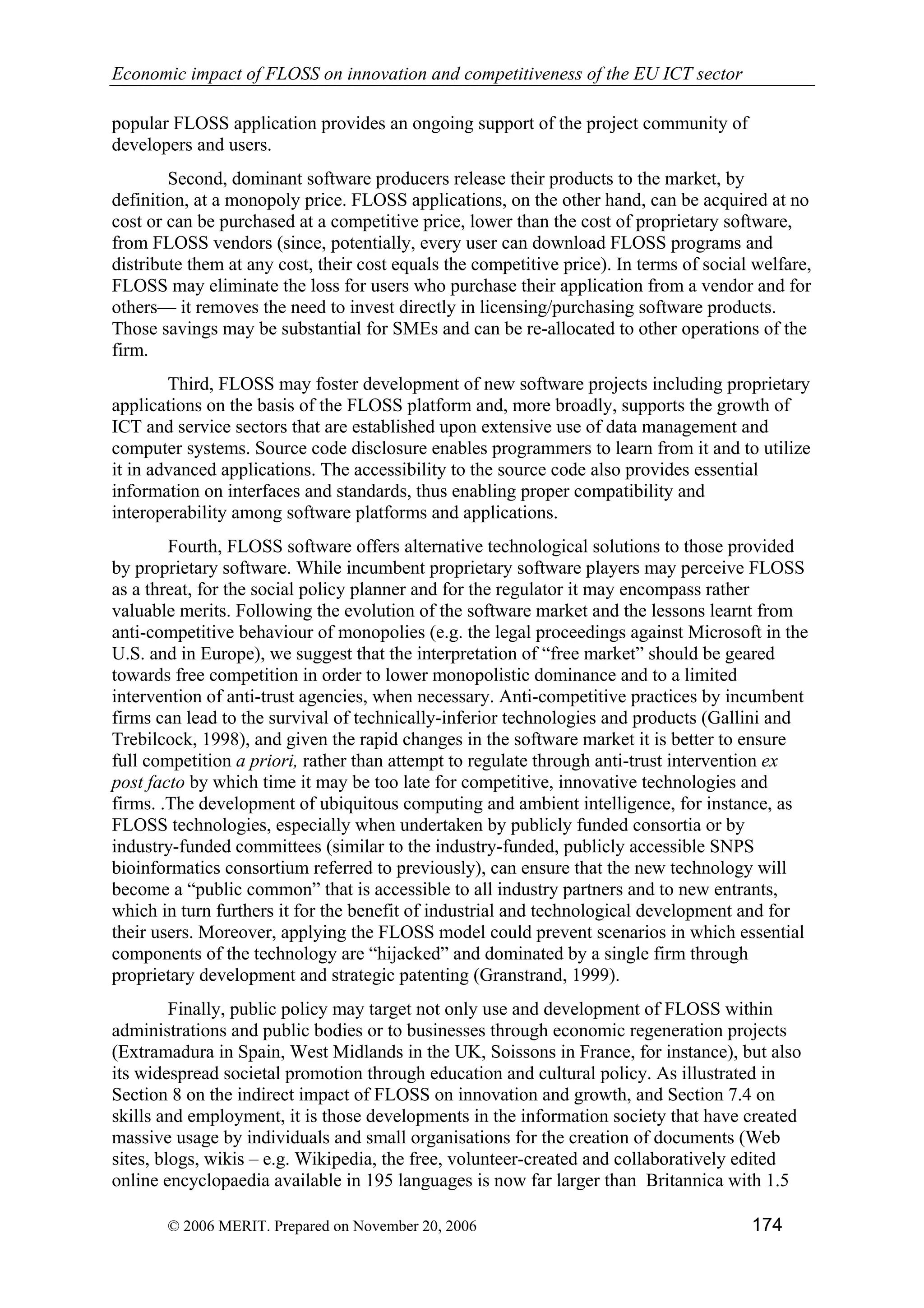 Economic impact of open source software  on innovation and the competitiveness of the  Information and Communication Technologies  (ICT) sector in the EU