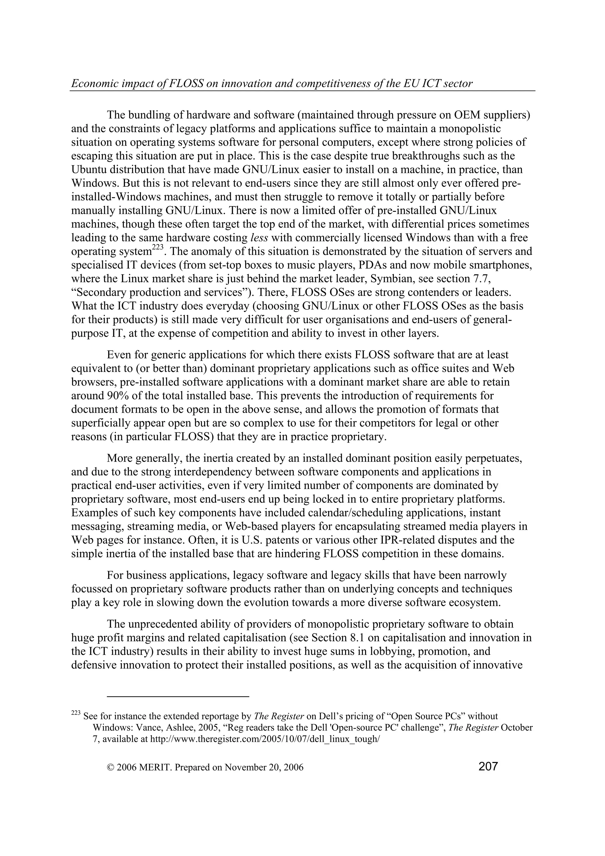 Economic impact of open source software  on innovation and the competitiveness of the  Information and Communication Technologies  (ICT) sector in the EU
