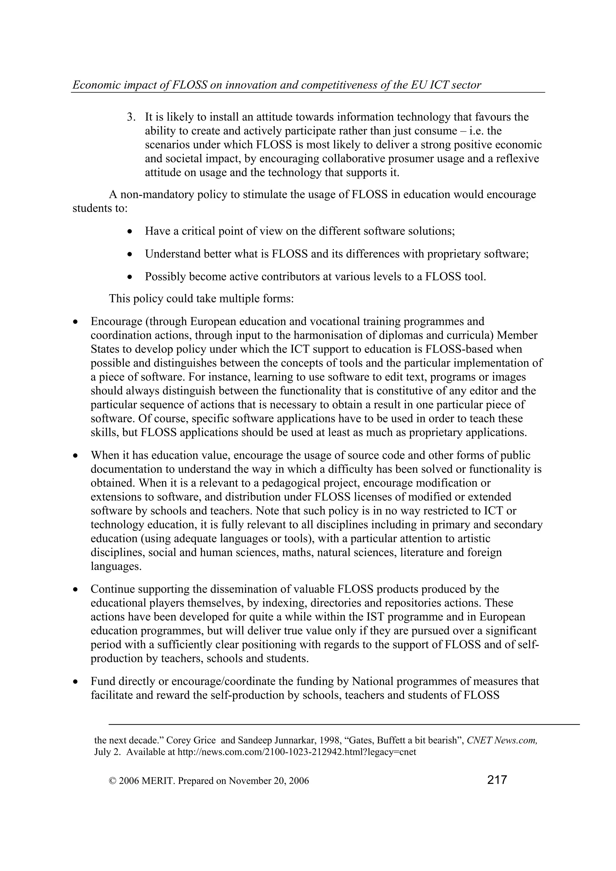 Economic impact of open source software  on innovation and the competitiveness of the  Information and Communication Technologies  (ICT) sector in the EU