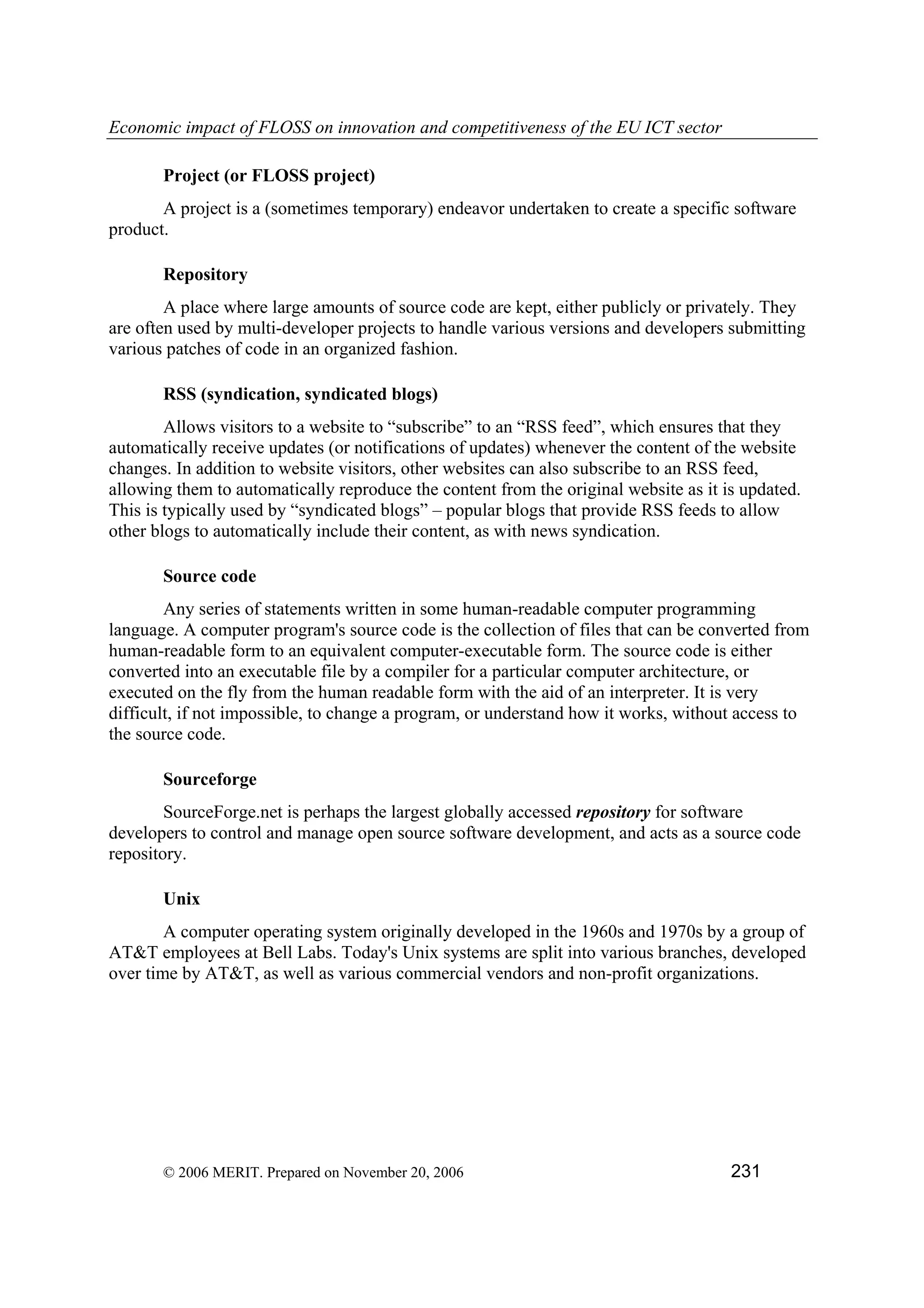 Economic impact of open source software  on innovation and the competitiveness of the  Information and Communication Technologies  (ICT) sector in the EU