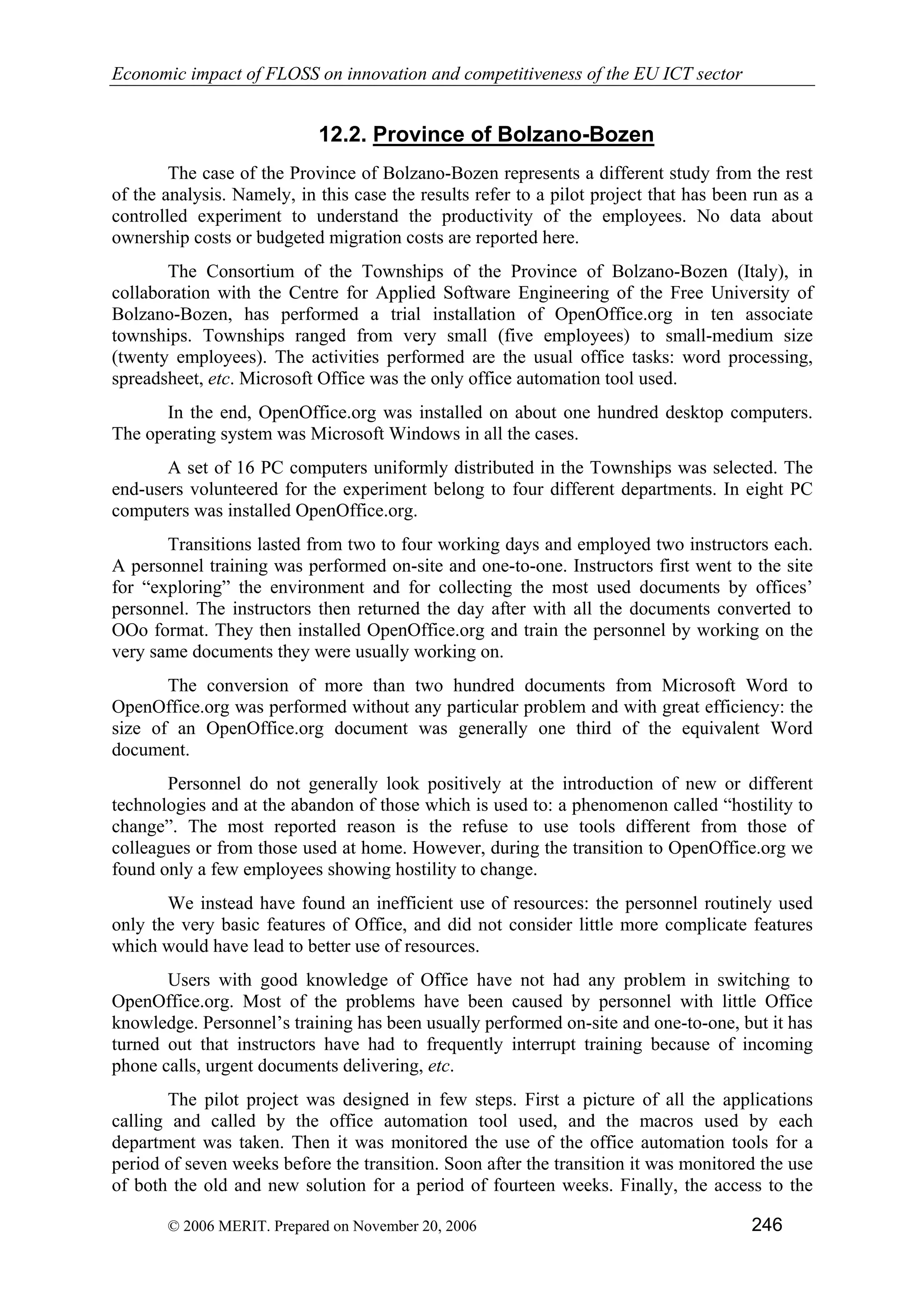 Economic impact of open source software  on innovation and the competitiveness of the  Information and Communication Technologies  (ICT) sector in the EU