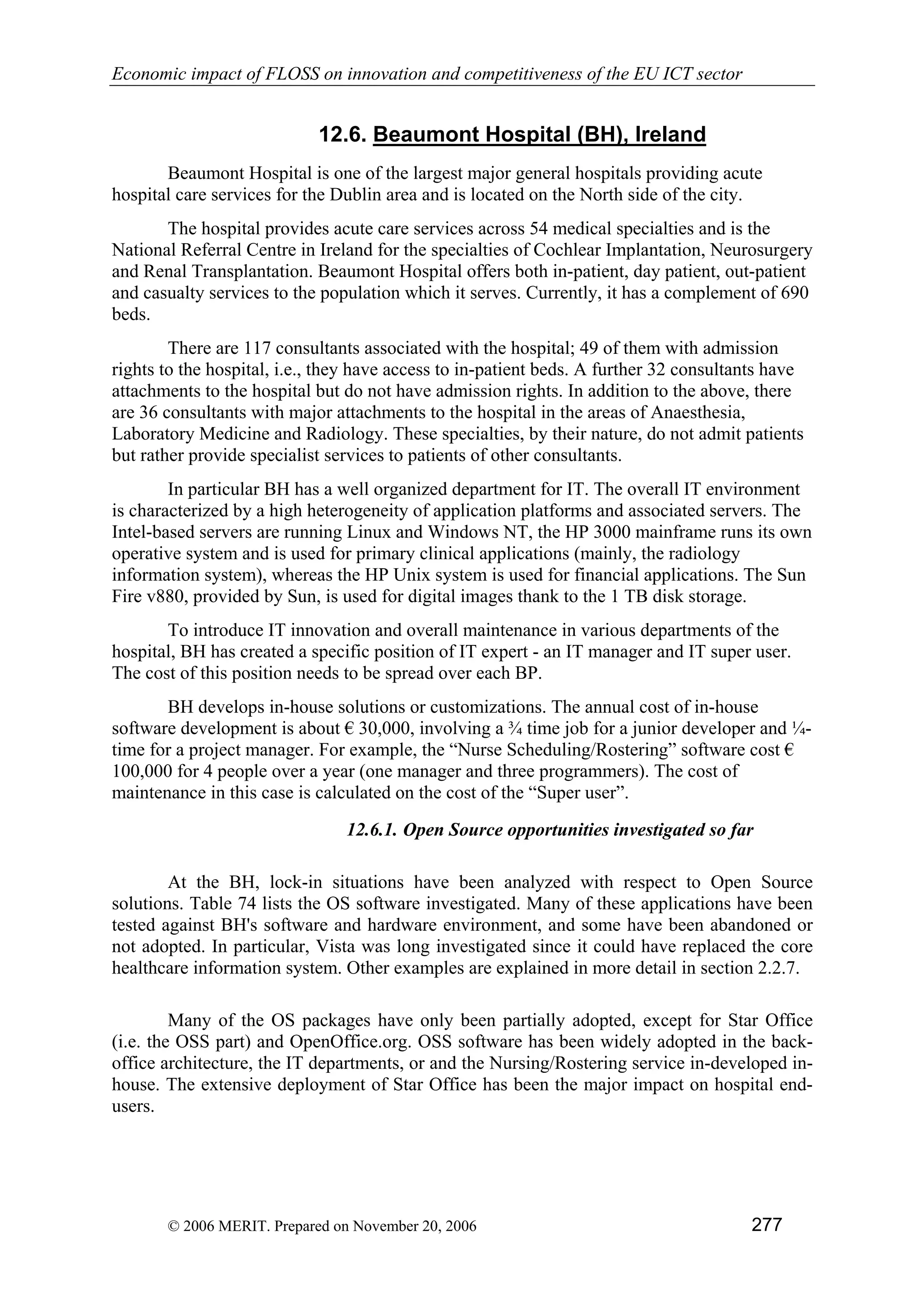 Economic impact of open source software  on innovation and the competitiveness of the  Information and Communication Technologies  (ICT) sector in the EU