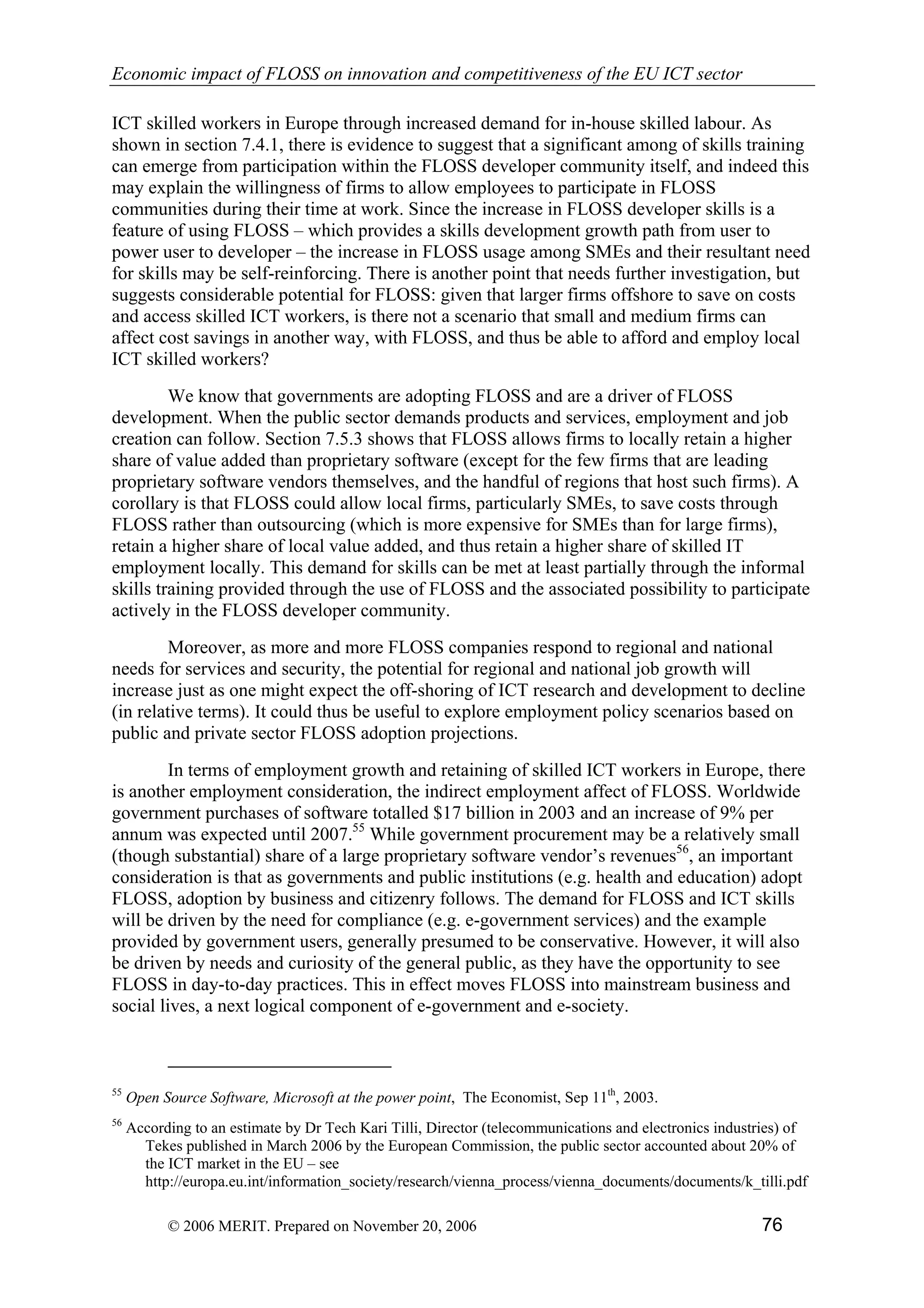 Economic impact of open source software  on innovation and the competitiveness of the  Information and Communication Technologies  (ICT) sector in the EU