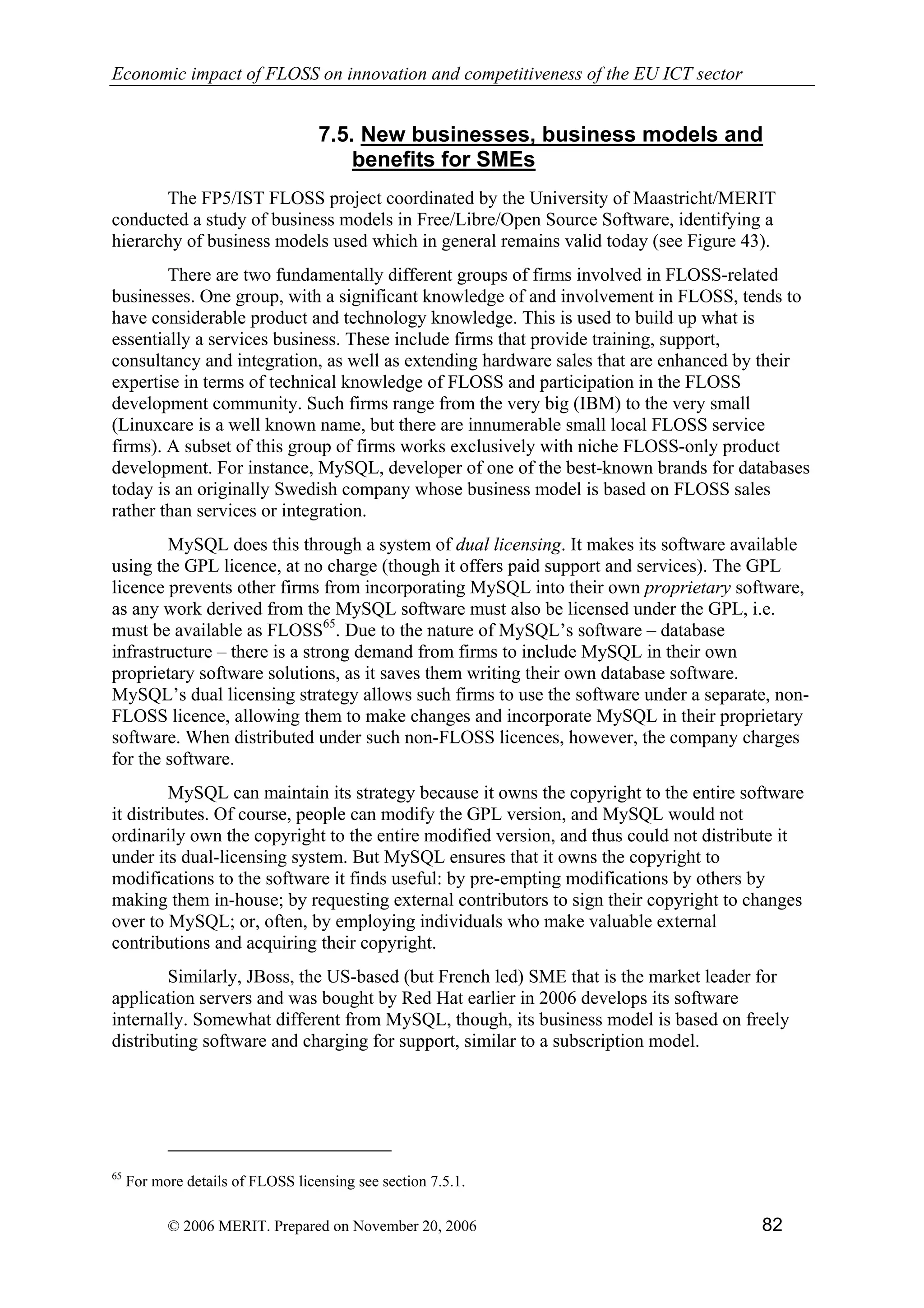 Economic impact of open source software  on innovation and the competitiveness of the  Information and Communication Technologies  (ICT) sector in the EU