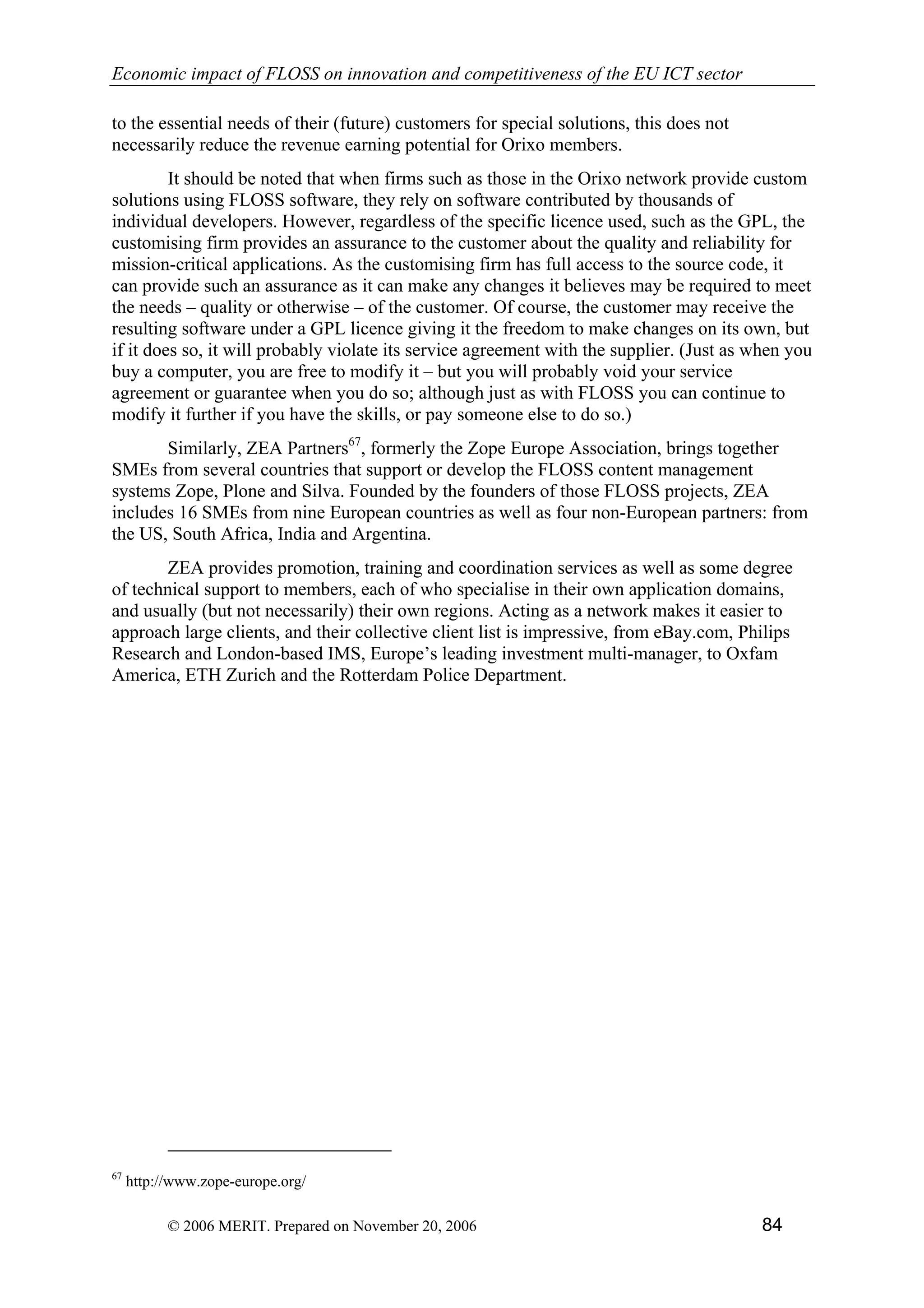 Economic impact of open source software  on innovation and the competitiveness of the  Information and Communication Technologies  (ICT) sector in the EU
