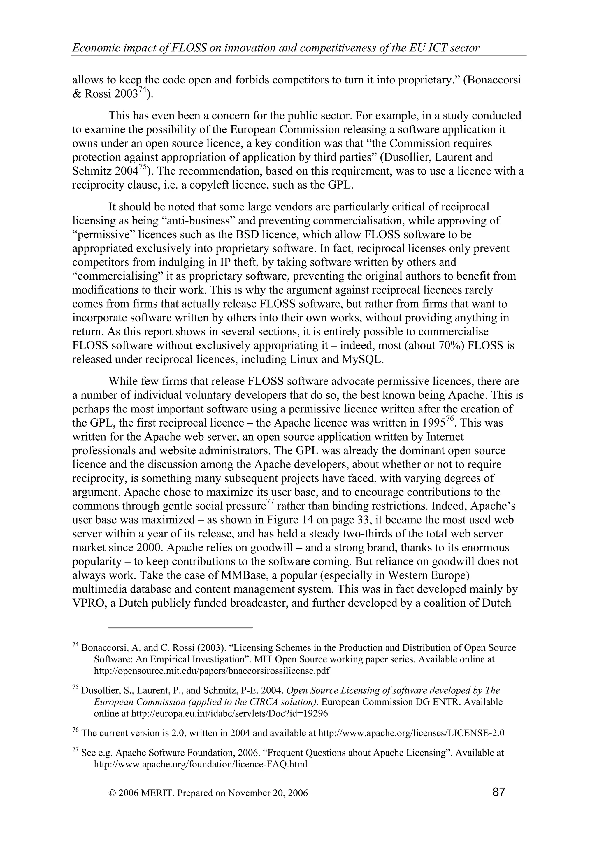 Economic impact of open source software  on innovation and the competitiveness of the  Information and Communication Technologies  (ICT) sector in the EU