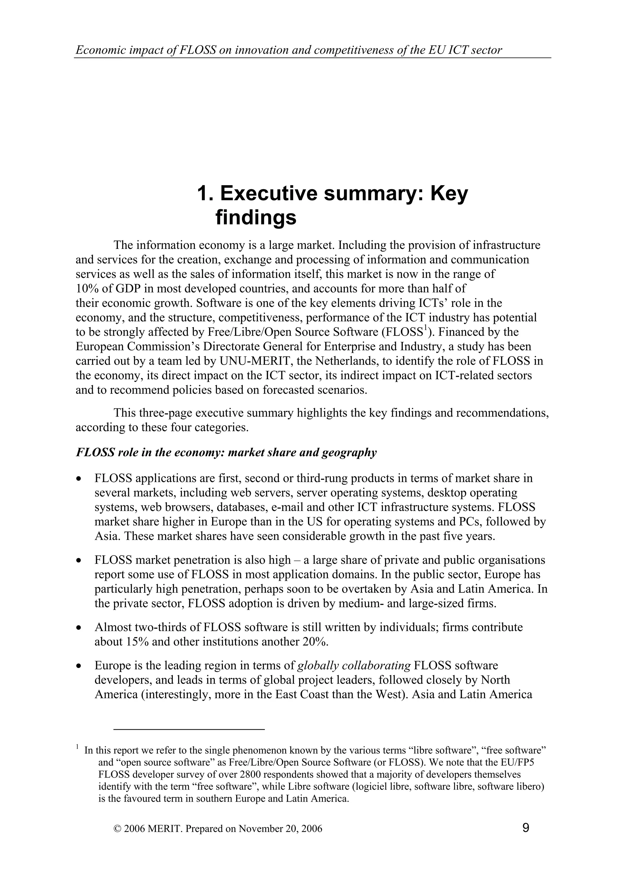 Economic impact of open source software  on innovation and the competitiveness of the  Information and Communication Technologies  (ICT) sector in the EU