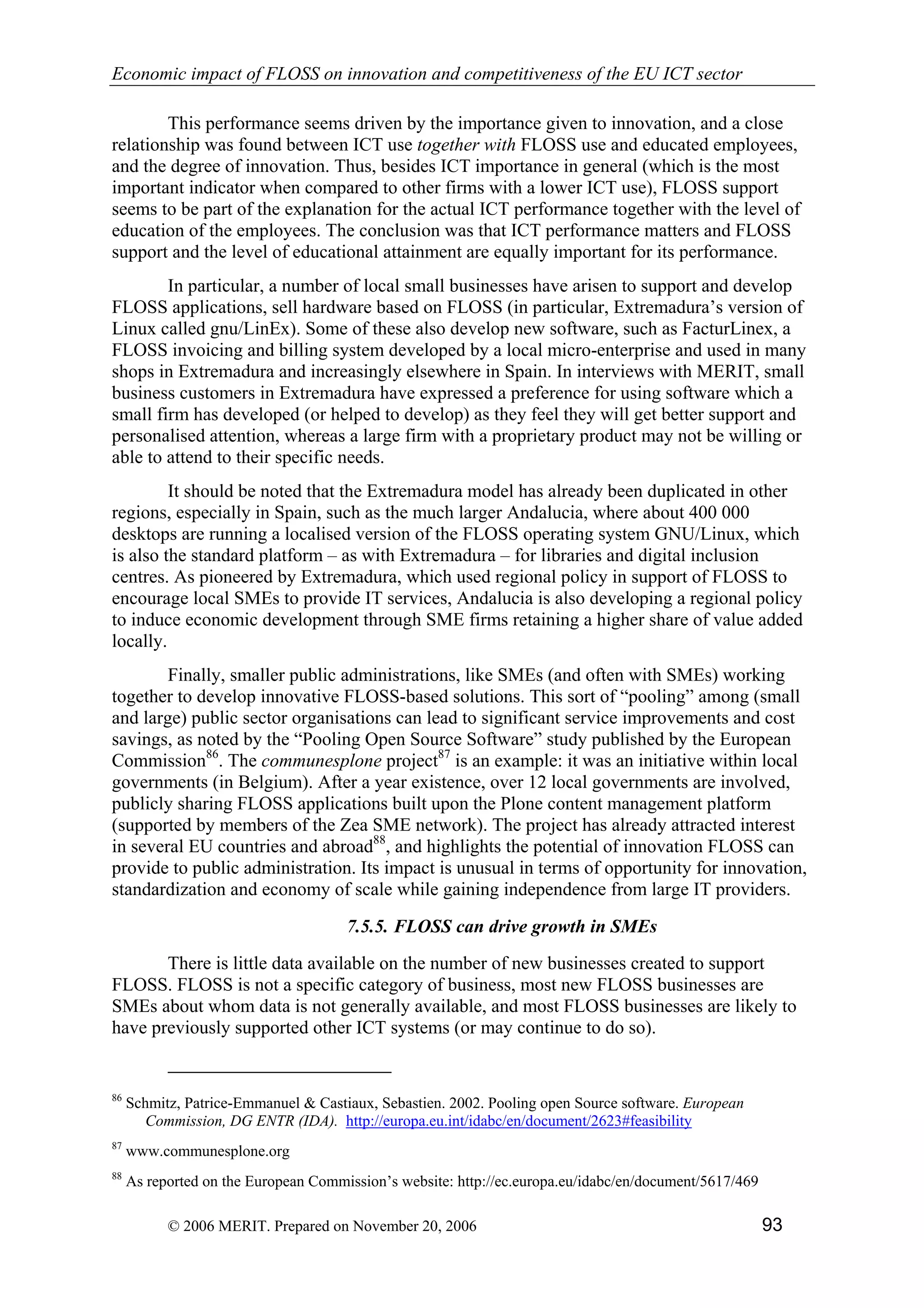 Economic impact of open source software  on innovation and the competitiveness of the  Information and Communication Technologies  (ICT) sector in the EU