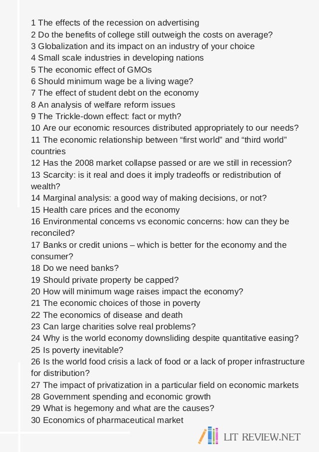 Economics literature review topics image
