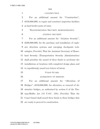 819 billion economic stimulus bill