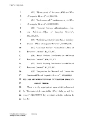 819 billion economic stimulus bill