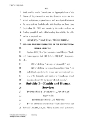 819 billion economic stimulus bill