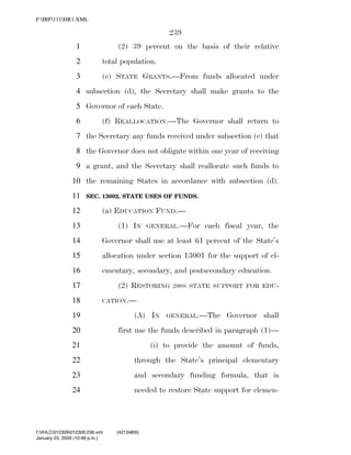 819 billion economic stimulus bill