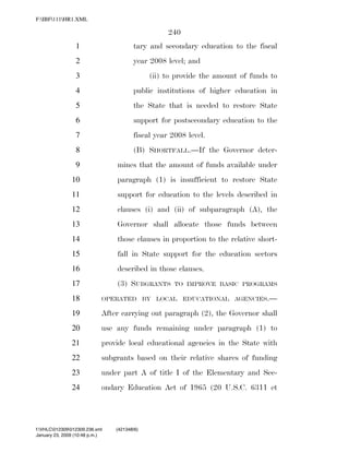 819 billion economic stimulus bill
