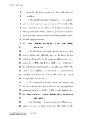 819 billion economic stimulus bill