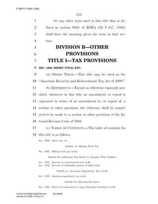 819 billion economic stimulus bill