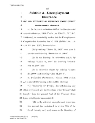 819 billion economic stimulus bill