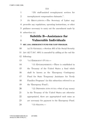 819 billion economic stimulus bill