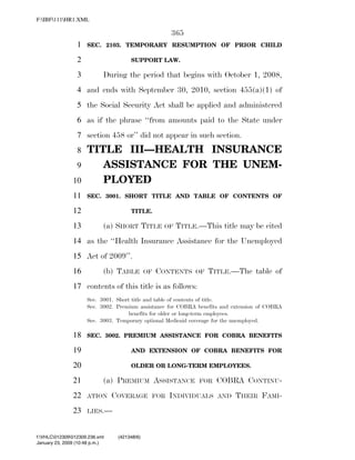 819 billion economic stimulus bill