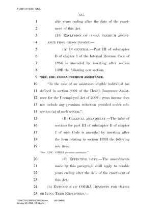 819 billion economic stimulus bill