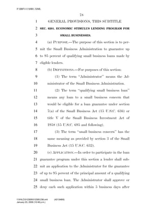 819 billion economic stimulus bill